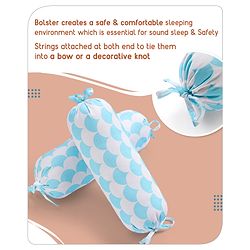 Babyhug Premium 180 TC Cotton Baby Bedding Essentials Set Pack of 6 Elephant Theme -Blue