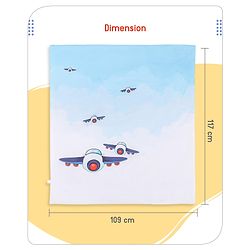 Babyhug Premium 180 TC Cotton Baby Bedding Essentials Set Pack of 6 Aeroplane Theme-Navy Blue