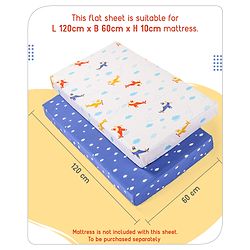 Babyhug Premium 180 TC Cotton Baby Bedding Essentials Set Pack of 6 Aeroplane Theme-Navy Blue