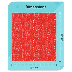 Babyhug Premium 180 TC Cotton Baby Double Sided Comforter London Street Theme-Red