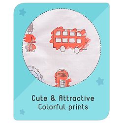 Babyhug Premium 180 TC Cotton Baby Double Sided Comforter London Street Theme-Red