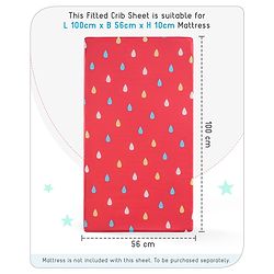 Babyhug Premium 180 TC Cotton Fitted Crib Sheet Set of 2 Rainbow Theme-Multicolor