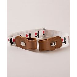 Babyhug Free Size Belt Moustache Print - White