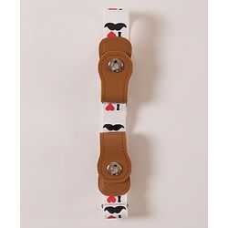 Babyhug Free Size Belt Moustache Print - White