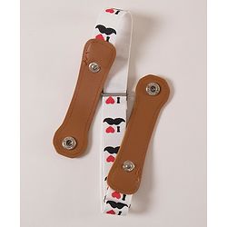Babyhug Free Size Belt Moustache Print - White