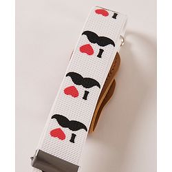 Babyhug Free Size Belt Moustache Print - White