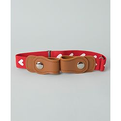 Babyhug Free Size Belt Heart Print - Red