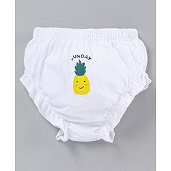 Babyhug 100% Cotton Bloomer Pack of 7 Fruit Graphic - White