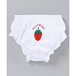 Babyhug 100% Cotton Bloomer Pack of 7 Fruit Graphic - White