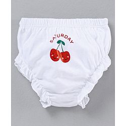 Babyhug 100% Cotton Bloomer Pack of 7 Fruit Graphic - White