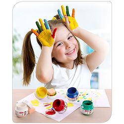 Babyhug Color O Splash Washable Finger Paints - 7 Pieces | Vibrant Washable Finger Paint Set | Unleashes Artistic Expression & Sensory Fun | Non-Toxic & Safe | BIS Certified