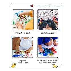 Babyhug Color O Splash Washable Finger Paints - 7 Pieces | Vibrant Washable Finger Paint Set | Unleashes Artistic Expression & Sensory Fun | Non-Toxic & Safe | BIS Certified
