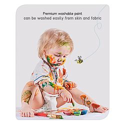 Babyhug Color O Splash Washable Finger Paints - 7 Pieces | Vibrant Washable Finger Paint Set | Unleashes Artistic Expression & Sensory Fun | Non-Toxic & Safe | BIS Certified