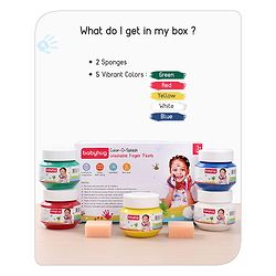Babyhug Color O Splash Washable Finger Paints - 7 Pieces | Vibrant Washable Finger Paint Set | Unleashes Artistic Expression & Sensory Fun | Non-Toxic & Safe | BIS Certified