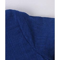 Babyhug Short Sleeves Schiffli Frock - Blue