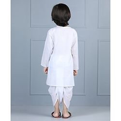 Babyhug Full Sleeves Dhoti Kurta Set - White