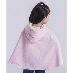 Babyhug Full Sleeves Poncho Style Hooded Sweatshirt - Pink