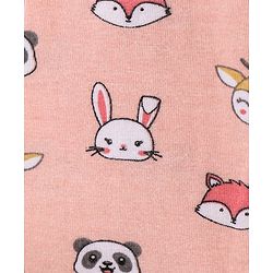 Babyhug Full Length Skeggings Animal Print - Peach