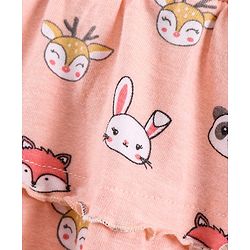 Babyhug Full Length Skeggings Animal Print - Peach