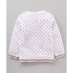 Babyhug Cotton Full Sleeves Top & Lounge Pant Set Dot & Minnie Mouse Print- White Pink