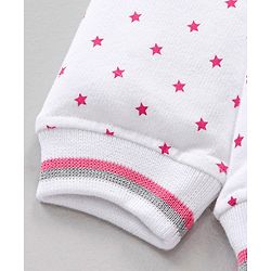 Babyhug Cotton Full Sleeves Top & Lounge Pant Set Dot & Minnie Mouse Print- White Pink