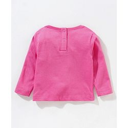 Babyhug Dungaree Style Romper with Full Sleeves Tee Floral Print - Yellow Pink