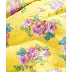 Babyhug Dungaree Style Romper with Full Sleeves Tee Floral Print - Yellow Pink