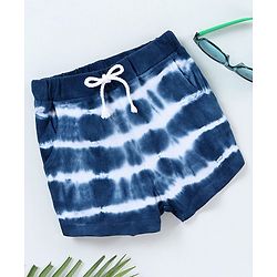 Babyhug Tie Dye Knit Shorts - Navy