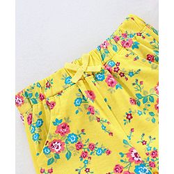 Babyhug Shorts Floral Print - Yellow
