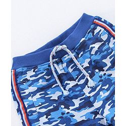Babyhug Shorts With Drawstring Camouflage Print - Blue