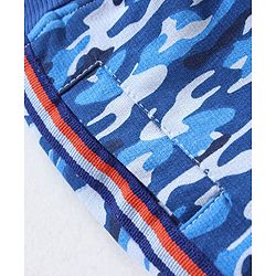 Babyhug Shorts With Drawstring Camouflage Print - Blue