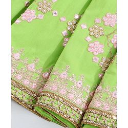 Babyhug Sleeveless Sequined Choli and Ghagra Set with Ruffled Dupatta - Pink