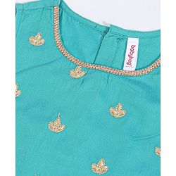 Babyhug Sleeveless Choli & Lehenga With Dupatta Embroidery - Turq Fuschia