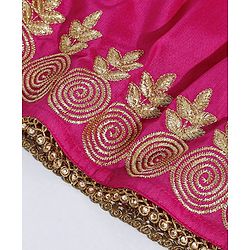 Babyhug Sleeveless Choli & Lehenga With Dupatta Embroidery - Turq Fuschia