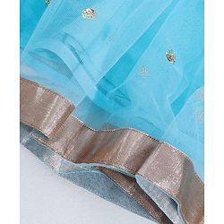 Babyhug Sleeveless Choli & Lehenga With Dupatta Sequins - Blue