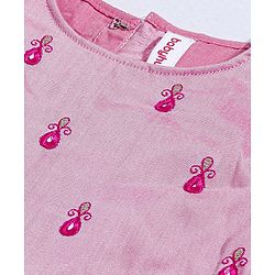 Babyhug Sleeveless Choli & Lehenga With Dupatta Embroidery - Pink