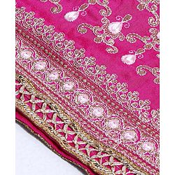 Babyhug Sleeveless Choli & Lehenga With Dupatta Embroidery - Pink