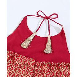 Babyhug Sleeveless Choli & Lehenga with Dupatta - Red