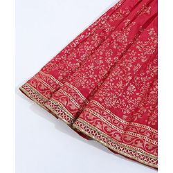 Babyhug Sleeveless Choli & Lehenga with Dupatta - Red