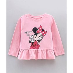 Babyhug Full Sleeves Top & Leggings Minnie Mouse Print - Pink