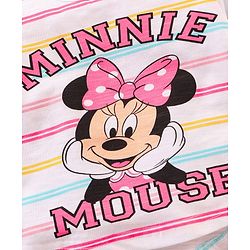 Babyhug Full Sleeves Striped Top & Pant Set Minnie Mouse Print- Pink