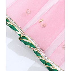 Babyhug Half Sleeves Choli & Lehenga With Dupatta - Pink