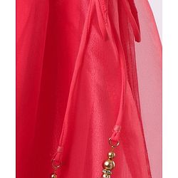 Babyhug Sleeveless Embroidered Choli & Net Lehenga with Dupatta - Coral