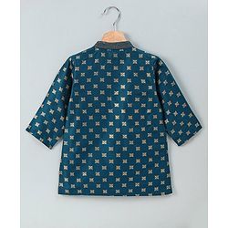 Babyhug Full Sleeves Printed Kurta & Pyjama - Blue Cream