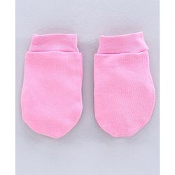 Babyhug 100% Cotton Mittens Solid Floral Printed Pack of 3 - Pink Yellow Blue