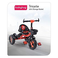 Babyhug Panther Tricycle With Storage Basket - Red