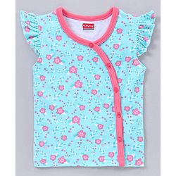 Babyhug 100% Cotton Short Sleeve Vests Strawberry Print Pack of 5 - Blue White Pink