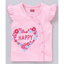 Babyhug 100% Cotton Short Sleeve Vests Strawberry Print Pack of 5 - Blue White Pink