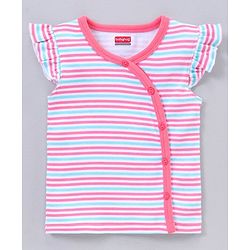 Babyhug 100% Cotton Short Sleeve Vests Strawberry Print Pack of 5 - Blue White Pink
