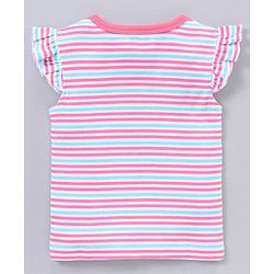 Babyhug 100% Cotton Short Sleeve Vests Strawberry Print Pack of 5 - Blue White Pink